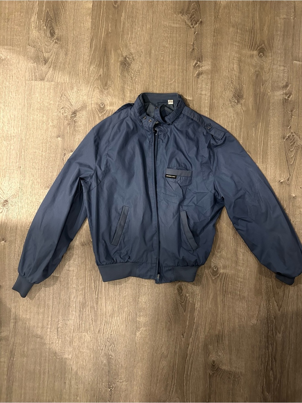 Vintage Members Only Navy Blue Bomber Jacket Size 40 Flaws